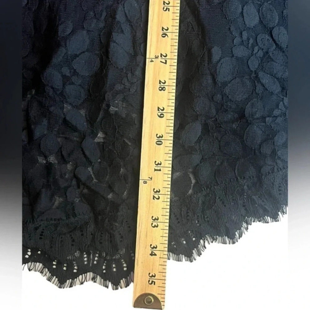 Free People Black Boho Sheer Floral Lace Dress Black Size 2 Wedding Event - Picture 11 of 12
